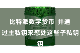 比特派数字货币  并通过主私钥来惩处这些子私钥