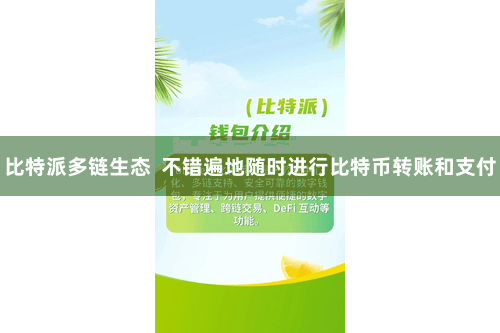 比特派多链生态  不错遍地随时进行比特币转账和支付
