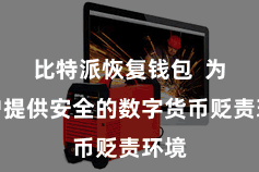 比特派恢复钱包  为用户提供安全的数字货币贬责环境