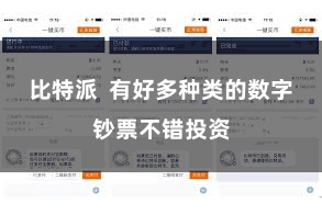 比特派  有好多种类的数字钞票不错投资
