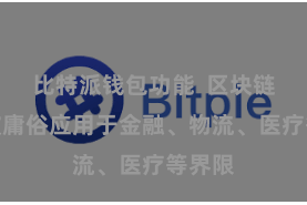比特派钱包功能  区块链工夫被庸俗应用于金融、物流、医疗等界限